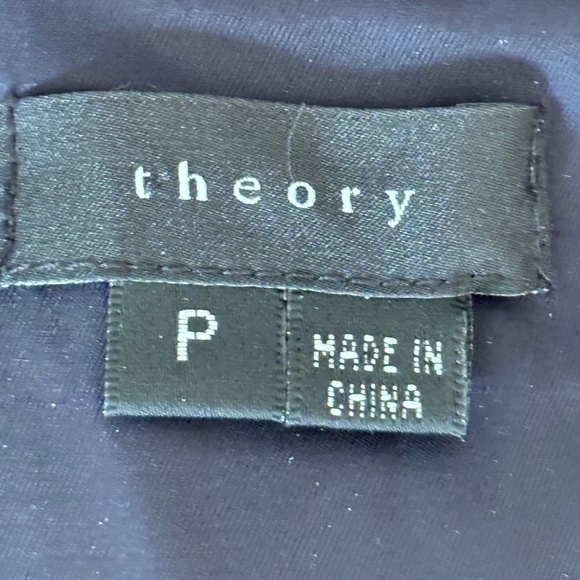 Theory Etia blue and white lined striped sleeveless peplum size small - Picture 15 of 15